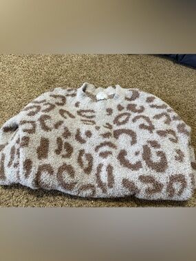 Absolutely Plush Textured Knit Sweater - Cream & Light Brown